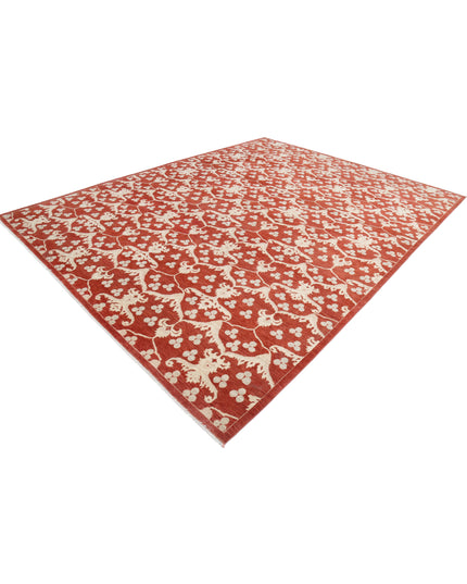 Artemix 9' 4" X 12' 1" Hand Knotted Wool Rug 9' 4" X 12' 1" (284 X 368) / Red / Wool