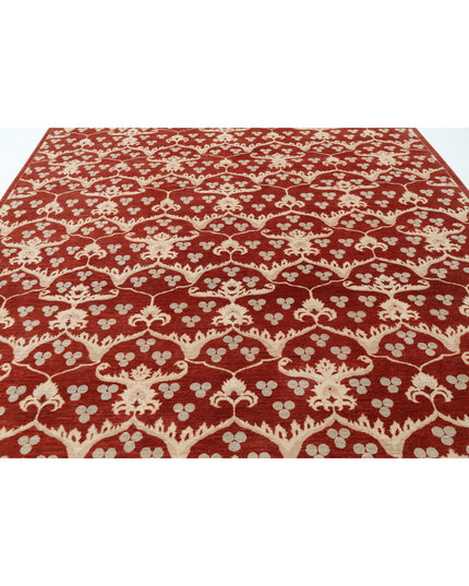 Artemix 9' 4" X 12' 1" Hand Knotted Wool Rug 9' 4" X 12' 1" (284 X 368) / Red / Wool