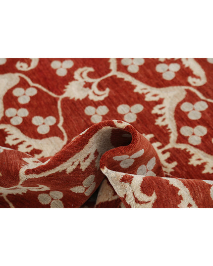 Artemix 9' 4" X 12' 1" Hand Knotted Wool Rug 9' 4" X 12' 1" (284 X 368) / Red / Wool