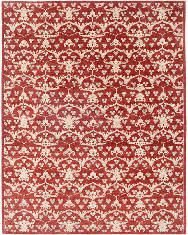 Artemix 9' 4" X 12' 1" Hand Knotted Wool Rug 9' 4" X 12' 1" (284 X 368) / Red / Wool
