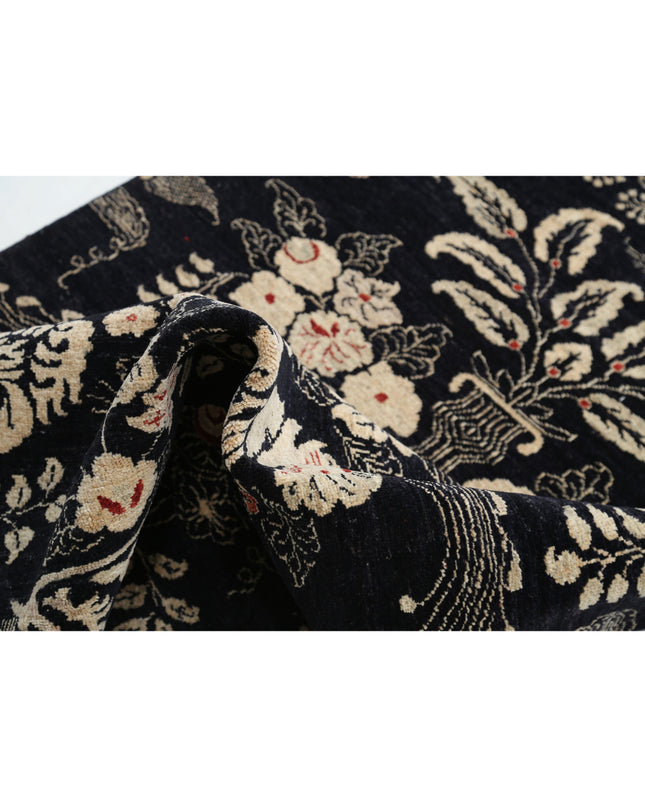 Artemix 3' 6" X 22' 9" Hand Knotted Wool Rug 3' 6" X 22' 9" (107 X 693) / Black / Wool