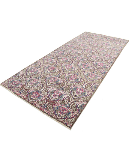 Artemix 5' 2" X 11' 4" Hand Knotted Wool Rug 5' 2" X 11' 4" (158 X 345) / Brown / Wool