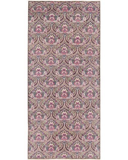 Artemix 5' 2" X 11' 4" Hand Knotted Wool Rug 5' 2" X 11' 4" (158 X 345) / Brown / Wool