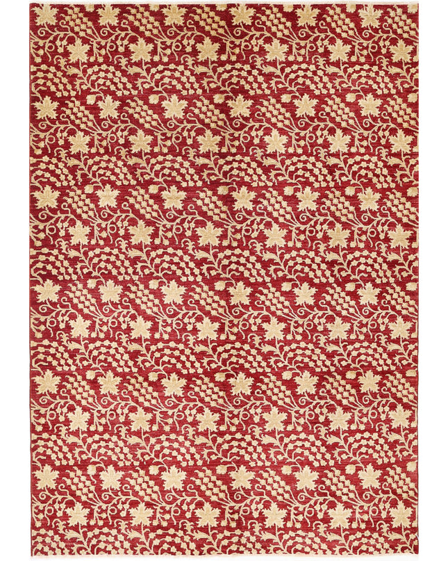 Artemix 6' 7" X 9' 5" Hand Knotted Wool Rug 6' 7" X 9' 5" (201 X 287) / Red / Wool