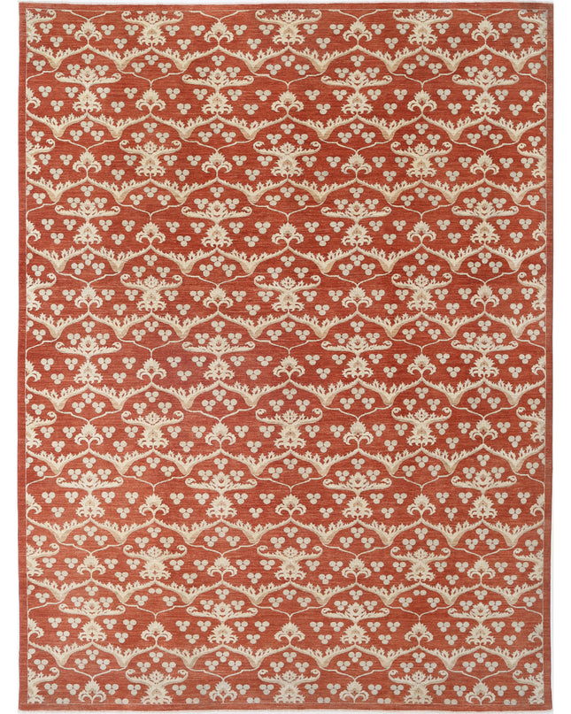 Artemix 9' 8" X 13' 3" Hand Knotted Wool Rug 9' 8" X 13' 3" (295 X 404) / Rust / Wool