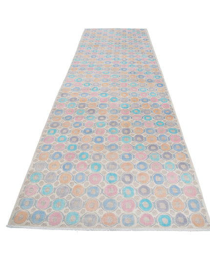 Artemix 4' 3" X 14' 0" Hand Knotted Wool Rug 4' 3" X 14' 0" (130 X 427) / Ivory / Wool