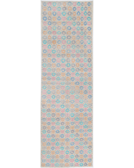 Artemix 4' 3" X 14' 0" Hand Knotted Wool Rug 4' 3" X 14' 0" (130 X 427) / Ivory / Wool