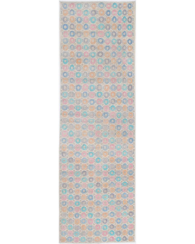 Artemix 4' 3" X 14' 0" Hand Knotted Wool Rug 4' 3" X 14' 0" (130 X 427) / Ivory / Wool