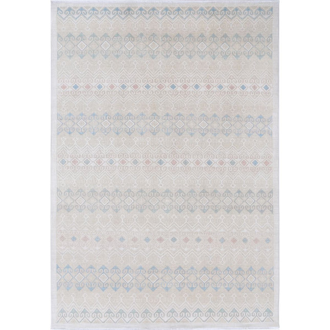 Artemix 6' 7" X 9' 6" Hand Knotted Wool Rug 6' 7" X 9' 6" (201 X 290) / Ivory / Ivory