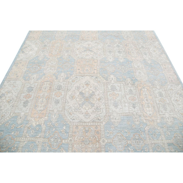 Artemix 8' 0" X 9' 4" Hand Knotted Wool Rug 8' 0" X 9' 4" (244 X 284) / Blue / Ivory
