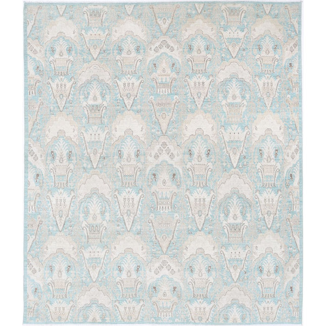 Artemix 8' 0" X 9' 5" Hand Knotted Wool Rug 8' 0" X 9' 5" (244 X 287) / Blue / Ivory