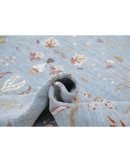 Artemix 8' 11" X 11' 7" Hand Knotted Wool & Silk Rug 8' 11" X 11' 7" (272 X 353) / Blue / Wool & Silk