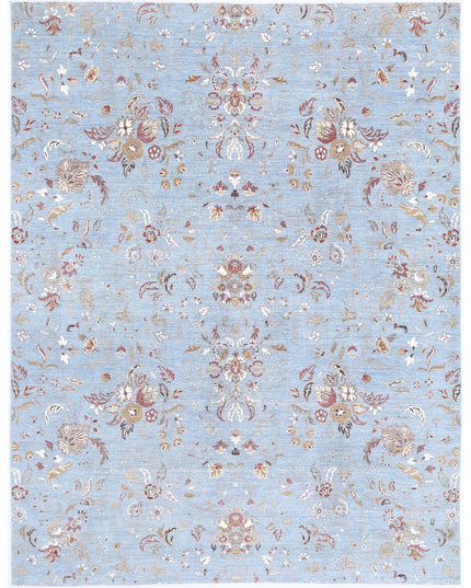 Artemix 8' 11" X 11' 7" Hand Knotted Wool & Silk Rug 8' 11" X 11' 7" (272 X 353) / Blue / Wool & Silk