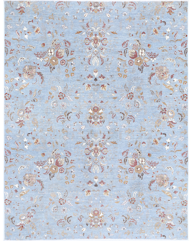 Artemix 8' 11" X 11' 7" Hand Knotted Wool & Silk Rug 8' 11" X 11' 7" (272 X 353) / Blue / Wool & Silk