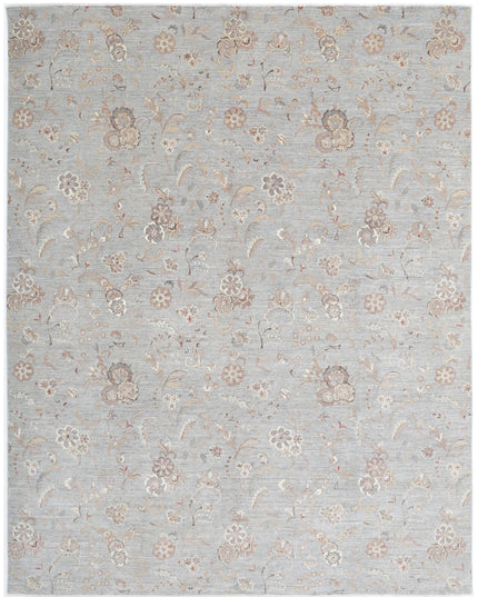 Artemix 8' 9" X 11' 4" Hand Knotted Wool & Silk Rug 8' 9" X 11' 4" (267 X 345) / Grey / Wool & Silk