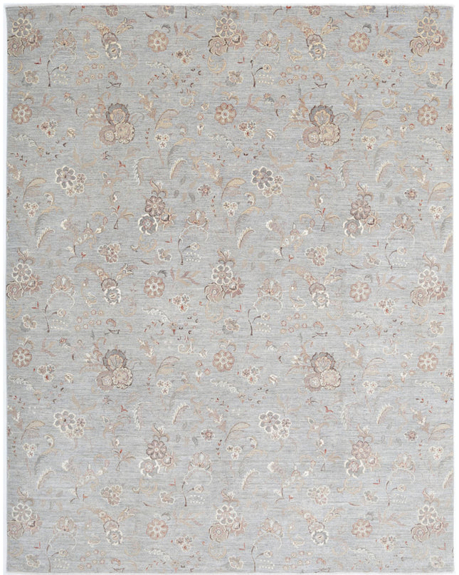 Artemix 8' 9" X 11' 4" Hand Knotted Wool & Silk Rug 8' 9" X 11' 4" (267 X 345) / Grey / Wool & Silk