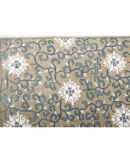 Artemix 8' 0" X 9' 5" Hand Knotted Wool & Silk Rug 8' 0" X 9' 5" (244 X 287) / Green / Wool & Silk