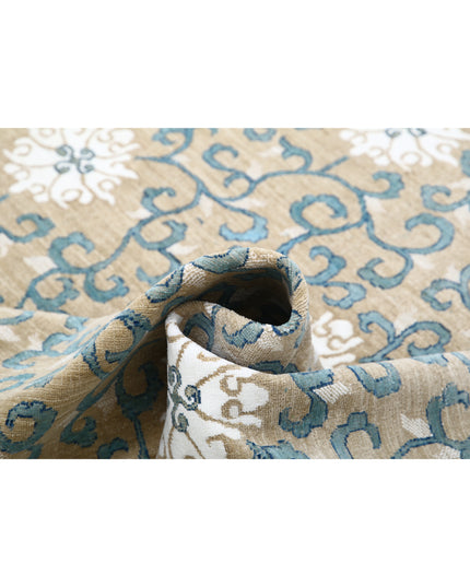 Artemix 8' 0" X 9' 5" Hand Knotted Wool & Silk Rug 8' 0" X 9' 5" (244 X 287) / Green / Wool & Silk