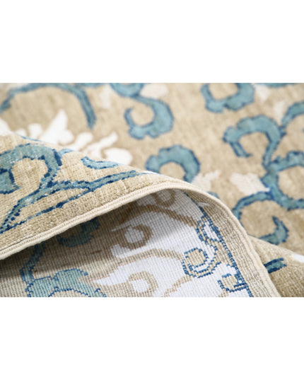 Artemix 8' 0" X 9' 5" Hand Knotted Wool & Silk Rug 8' 0" X 9' 5" (244 X 287) / Green / Wool & Silk