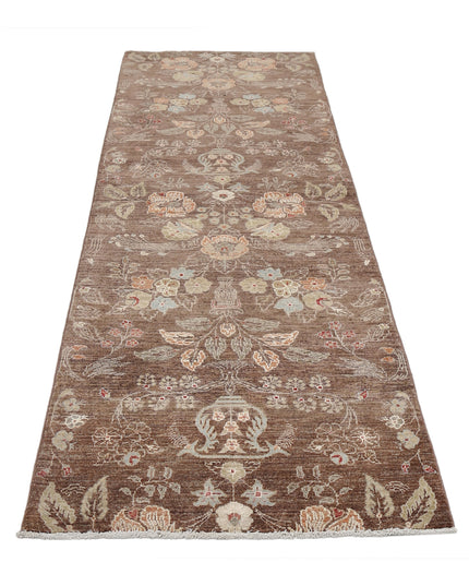 Artemix 2' 11" X 9' 7" Hand Knotted Wool & Silk Rug 2' 11" X 9' 7" (89 X 292) / Brown / Wool & Silk