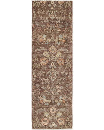 Artemix 2' 11" X 9' 7" Hand Knotted Wool & Silk Rug 2' 11" X 9' 7" (89 X 292) / Brown / Wool & Silk