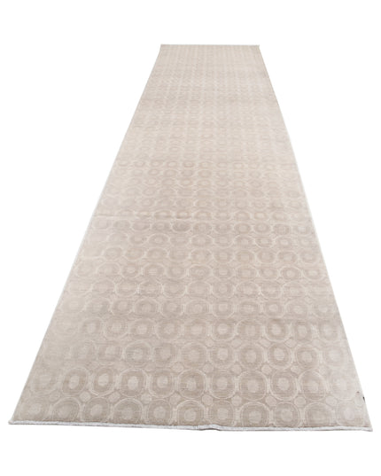 Artemix 3' 11" X 16' 0" Hand Knotted Wool & Silk Rug 3' 11" X 16' 0" (119 X 488) / Taupe / Wool & Silk