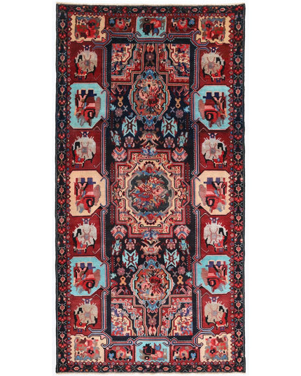 Bakhtiari 5' 4" X 10' 6" Hand Knotted Wool Rug 5' 4" X 10' 6" (162 X 320) / Black / Wool