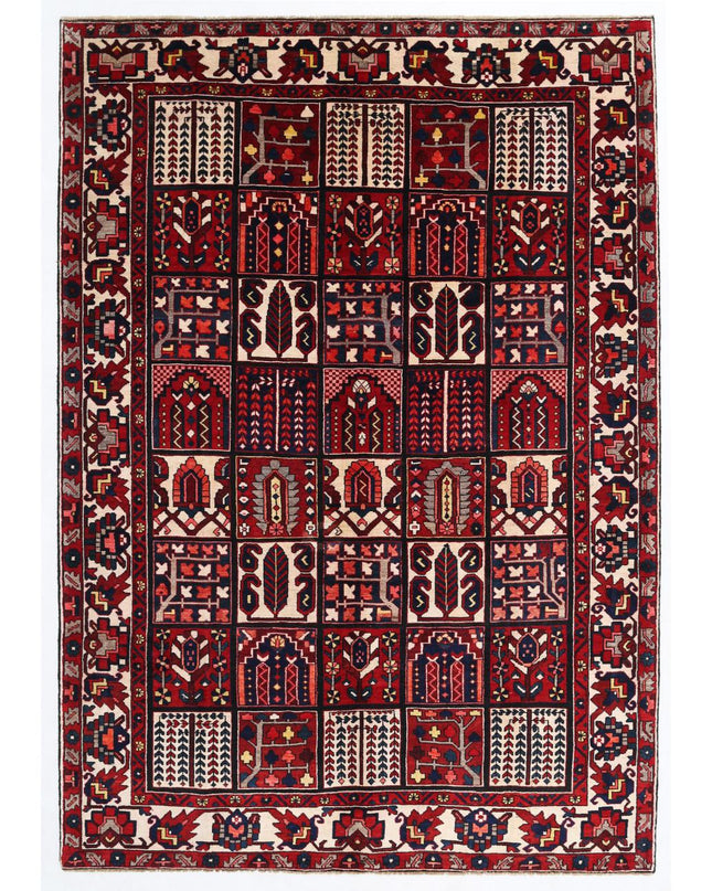 Bakhtiari 7' 1" X 10' 2" Hand Knotted Wool Rug 7' 1" X 10' 2" (216 X 310) / Red / Wool