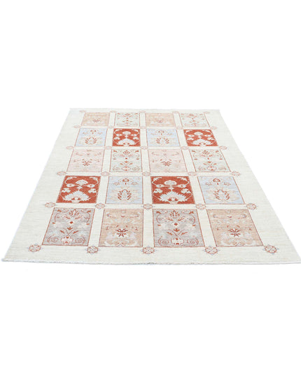 Bakhtiari 5' 5" X 7' 6" Hand Knotted Wool Rug 5' 5" X 7' 6" (165 X 229) / Ivory / Wool