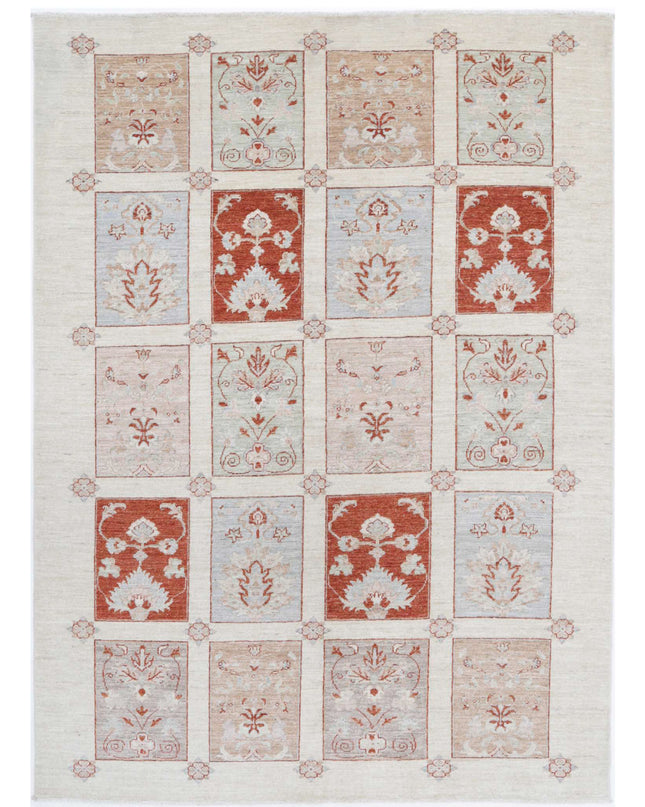 Bakhtiari 5' 5" X 7' 6" Hand Knotted Wool Rug 5' 5" X 7' 6" (165 X 229) / Ivory / Wool