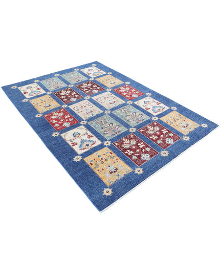 Bakhtiari 5' 5" X 7' 7" Hand Knotted Wool Rug 5' 5" X 7' 7" (165 X 231) / Blue / Wool