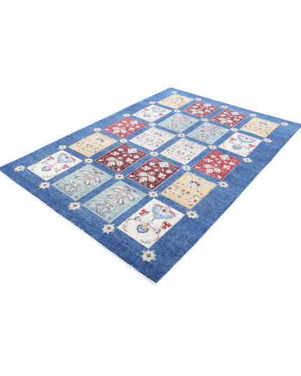 Bakhtiari 5' 5" X 7' 7" Hand Knotted Wool Rug 5' 5" X 7' 7" (165 X 231) / Blue / Wool