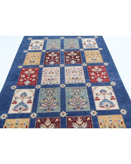 Bakhtiari 5' 5" X 7' 7" Hand Knotted Wool Rug 5' 5" X 7' 7" (165 X 231) / Blue / Wool