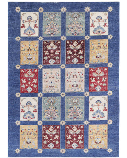 Bakhtiari 5' 5" X 7' 7" Hand Knotted Wool Rug 5' 5" X 7' 7" (165 X 231) / Blue / Wool
