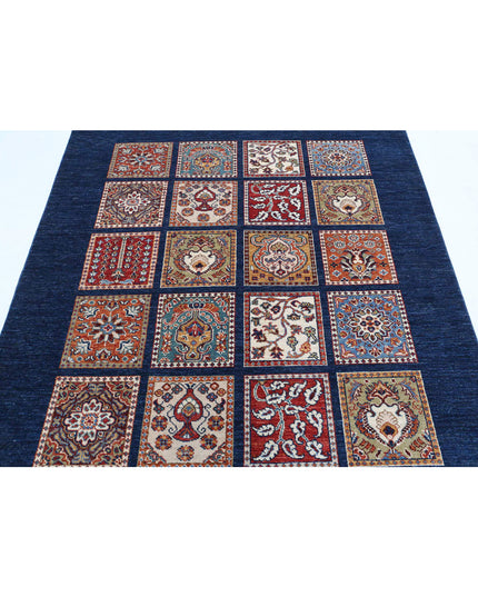 Bakhtiari 5' 0" X 6' 0" Hand Knotted Wool Rug 5' 0" X 6' 0" (152 X 183) / Blue / Wool