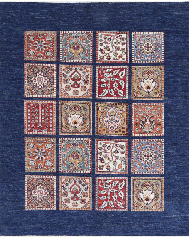 Bakhtiari 5' 0" X 6' 0" Hand Knotted Wool Rug 5' 0" X 6' 0" (152 X 183) / Blue / Wool