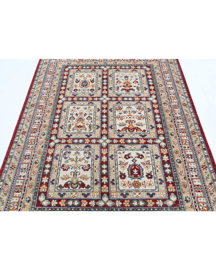 Bakhtiari 4' 10" X 6' 5" Hand Knotted Wool Rug 4' 10" X 6' 5" (147 X 196) / Red / Wool