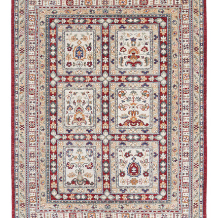 Bakhtiari 4' 10" X 6' 5" Hand Knotted Wool Rug 4' 10" X 6' 5" (147 X 196) / Red / Wool