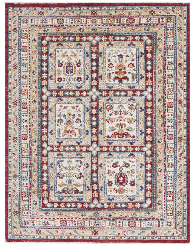 Bakhtiari 4' 10" X 6' 5" Hand Knotted Wool Rug 4' 10" X 6' 5" (147 X 196) / Red / Wool