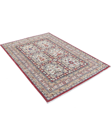 Bakhtiari 4' 7" X 6' 5" Hand Knotted Wool Rug 4' 7" X 6' 5" (140 X 196) / Red / Wool
