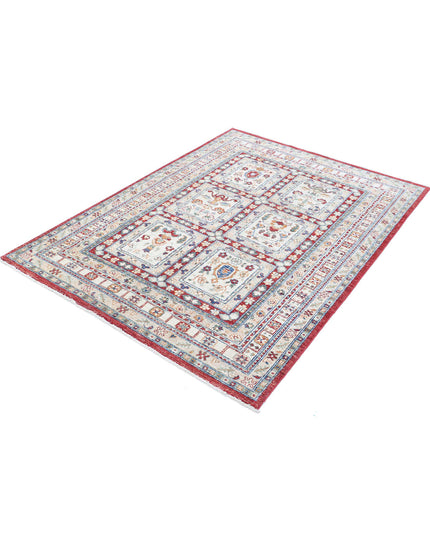 Bakhtiari 4' 6" X 6' 4" Hand Knotted Wool Rug 4' 6" X 6' 4" (137 X 193) / Red / Wool