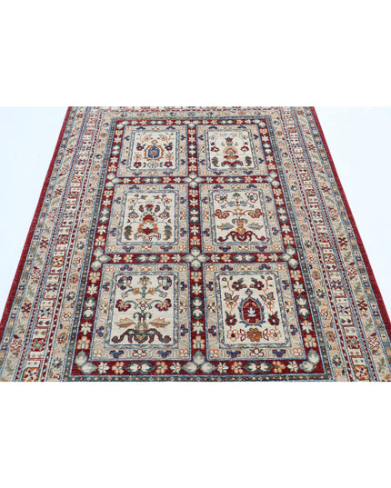 Bakhtiari 4' 6" X 6' 4" Hand Knotted Wool Rug 4' 6" X 6' 4" (137 X 193) / Red / Wool