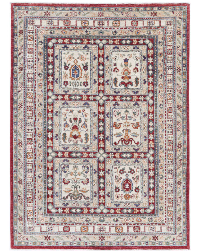 Bakhtiari 4' 6" X 6' 4" Hand Knotted Wool Rug 4' 6" X 6' 4" (137 X 193) / Red / Wool