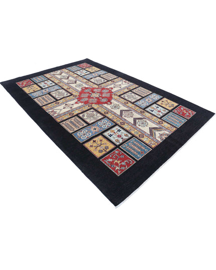 Bakhtiari 6' 7" X 9' 7" Hand Knotted Wool Rug 6' 7" X 9' 7" (201 X 292) / Black / Wool