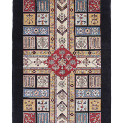 Bakhtiari 6' 7" X 9' 7" Hand Knotted Wool Rug 6' 7" X 9' 7" (201 X 292) / Black / Wool