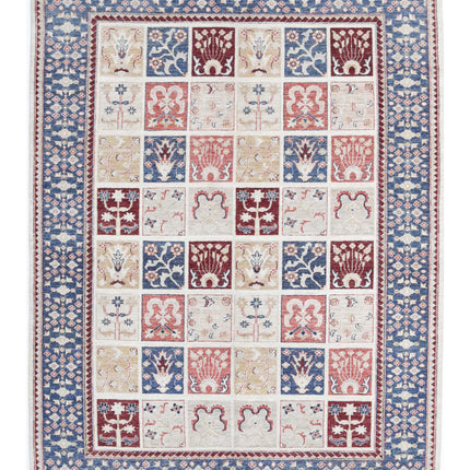 Bakhtiari 5' 6" X 7' 7" Hand Knotted Wool Rug 5' 6" X 7' 7" (168 X 231) / Ivory / Wool