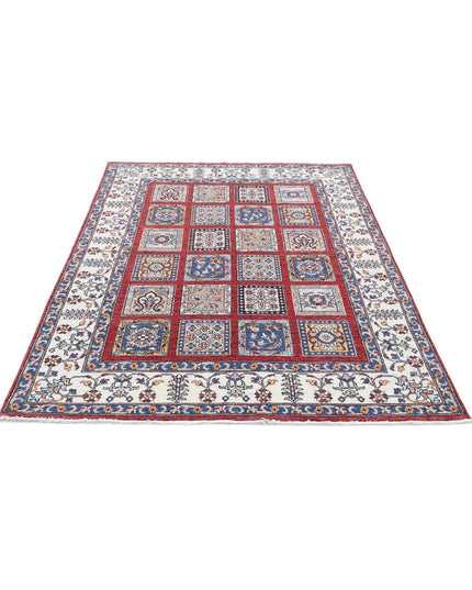 Bakhtiari 4' 9" X 6' 8" Hand Knotted Wool Rug 4' 9" X 6' 8" (145 X 203) / Red / Wool