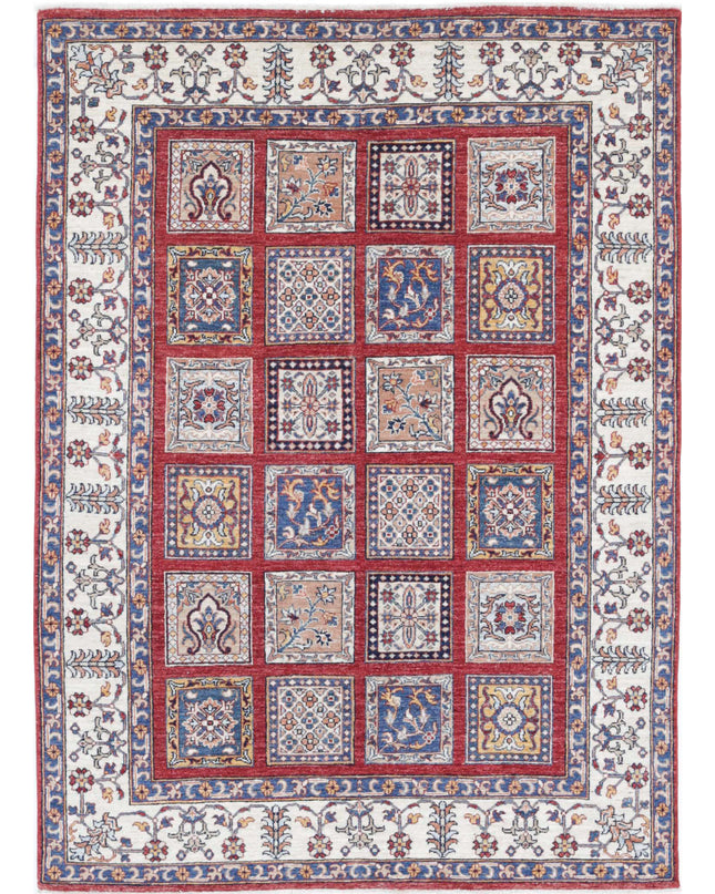 Bakhtiari 4' 9" X 6' 8" Hand Knotted Wool Rug 4' 9" X 6' 8" (145 X 203) / Red / Wool