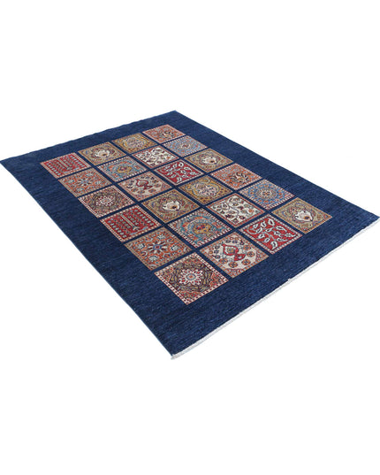 Bakhtiari 4' 10" X 6' 3" Hand Knotted Wool Rug 4' 10" X 6' 3" (147 X 191) / Blue / Wool