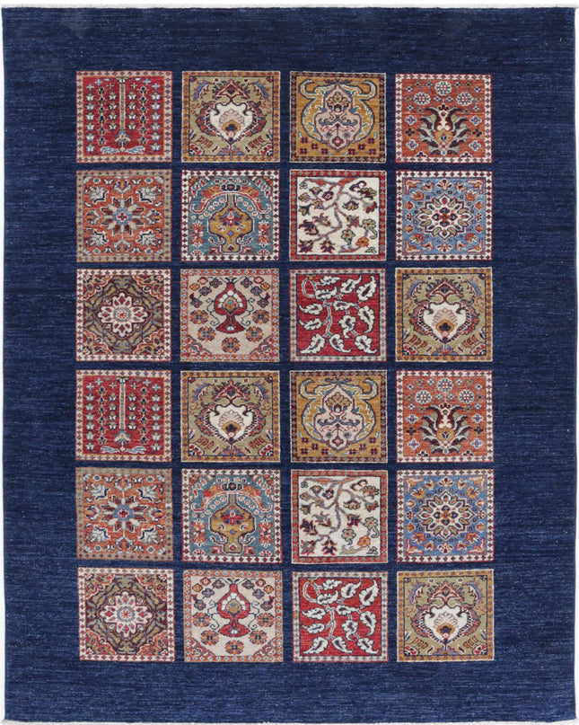Bakhtiari 4' 10" X 6' 3" Hand Knotted Wool Rug 4' 10" X 6' 3" (147 X 191) / Blue / Wool